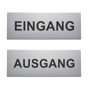 "EINGANG" & "AUSGANG" Alu-Türschild 16 x 6 cm