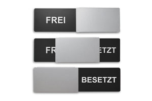 "FREI/BESETZT" Schiebeschild Style (silber/schwarz)