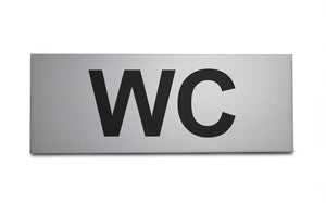 "WC" Alu-Türschild 16 x 6 cm