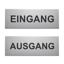 Laden Sie das Bild in den Galerie-Viewer, &quot;EINGANG&quot; &amp; &quot;AUSGANG&quot; Alu-Türschild 16 x 6 cm