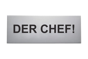"DER CHEF" Alu-Türschild 16 x 6 cm