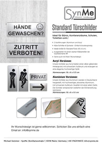 "WC" Alu-Türschild 16 x 6 cm