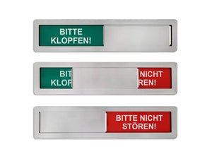 "BITTE KLOPFEN/BITTE NICHT STÖREN" Metall-Schiebeschild FERRA