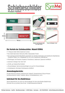 "BITTE KLOPFEN/BITTE NICHT STÖREN" Metall-Schiebeschild FERRA
