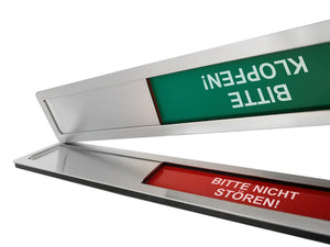 "BITTE KLOPFEN/BITTE NICHT STÖREN" Metall-Schiebeschild FERRA