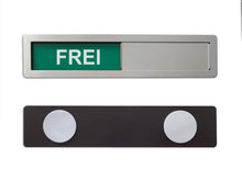 Laden Sie das Bild in den Galerie-Viewer, &quot;FREI/BESETZT&quot; Metall-Schiebeschild FERRA