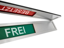 Laden Sie das Bild in den Galerie-Viewer, &quot;FREI/BESETZT&quot; Metall-Schiebeschild FERRA
