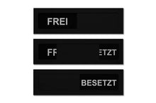 Laden Sie das Bild in den Galerie-Viewer, FREI/BESETZT Schiebeschild Mini (schwarz)