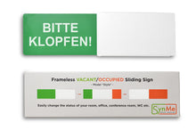 Laden Sie das Bild in den Galerie-Viewer, &quot;BITTE KLOPFEN!/BITTE NICHT STÖREN!&quot; Schiebeschild Style (weißer Schieber)