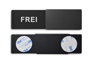 "FREI/BESETZT" Schiebeschild Style (schwarzer Schieber)