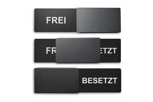 "FREI/BESETZT" Schiebeschild Style (schwarzer Schieber)