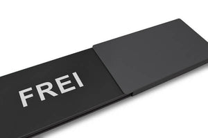 "FREI/BESETZT" Schiebeschild Style (schwarzer Schieber)