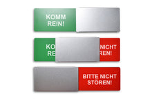 Laden Sie das Bild in den Galerie-Viewer, &quot;Komm rein!/Bitte nicht stören!&quot; Schiebeschild Style (silberner Schieber)