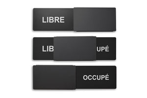 "LIBRE/OCCUPÉ" Schiebeschild Style (schwarzer Schieber)