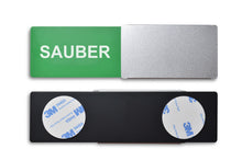 Laden Sie das Bild in den Galerie-Viewer, "SAUBER/SCHMUTZIG" Schiebeschild Style (silberner Schieber)