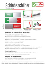 Laden Sie das Bild in den Galerie-Viewer, &quot;FREI/BESETZT!&quot; Schiebeschild Style (weißer Schieber)