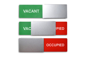 "VACANT/OCCUPIED" Schiebeschild Style (silberner Schieber)