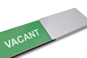 "VACANT/OCCUPIED" Schiebeschild Style (silberner Schieber)