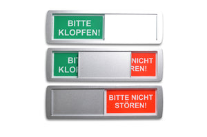 "BITTE KLOPFEN!/BITTE NICHT STÖREN!" Schiebeschild Classic XL