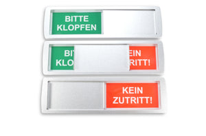 "BITTE KLOPFEN/KEIN ZUTRITT" Schiebeschild Classic XL