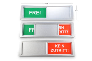 "FREI/KEIN ZUTRITT" Schiebeschild Modell Classic XL