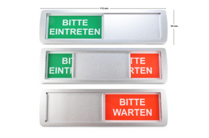 "BITTE EINTRETEN/BITTE WARTEN" Schiebeschild Modell Classic XL