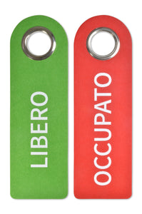 2er Pack "LIBERO/OCCUPATO" Türgriffschilder (italienisch)