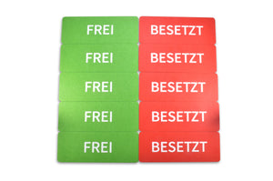 10 Platzhalter "FREI/BESETZT" (grün/rot)