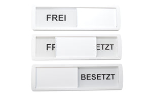 "FREI/BESETZT" Schiebeschild Classic XL (weiß/weiß)