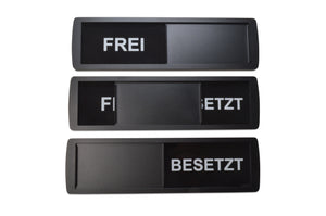 "FREI/BESETZT" Schiebeschild Classic XL (schwarz/schwarz)